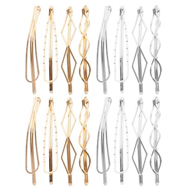 16pcs Gold Hair Pins Set Geometric Hair Clips Bobby Pin Hair Barrettes Metal Gold Decorative Hair Styling Jewelry Hair Clamps Accessories for Women Wedding Parties
