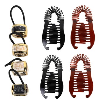 8 Pieces Plastic Banana Hair Clips Hair Ponytail Holder Hair Combs Hair Accessories for Women&amp;Girls Gifts