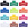 3.5 Inch Medium Hair Accessories: 12 Pcs Square Jaw Clips for Thick and Thin Hair - Rectangular Bulk Clips for Women and Girls - Dopamine