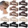 Hair Claw Clips, 3.5 Inch Medium Hair Clips 12 Pcs Square Jaw Clips for Thick and Thin Hair - Brown, Matte Black, Dark Brown, Light Brown, Bulk Hair Accessories