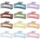 4.1 Inch Large Jumbo Jaw Square Clips for Thick Hair - 12 Pcs Bulk Hair Accessories for Women and Girls - Ice Cream