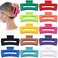 4.1 Inch Jumbo Claw Clips for Thick Hair - 12 Pcs Square Hair Accessories for Women and Girls - Dopamine
