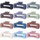 Hair Clip - Claw, 4.1 Inch Extra Large for Thick, Long, Curly Hair, 12 Pcs, 12 Rubber Paint and Plastic Materials, Non-Slip Design, Women and Girls Hair Accessories - Multicolor