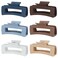 4 Inch Big Hair Claw Clips 6 Pcs Large Claw Clips for Thick Hair Square Hair Clips for Women Rectangle Hair Clips Banana Jaw Clips Hair Accessories for Girls -Brown Blue