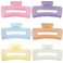 4 Inch Big Hair Claw Clips 6 Pcs Large Claw Clips for Thick Hair Square Hair Clips for Women Rectangle Hair Clips Nonslip Acrylic Banana Jaw Clips Hair Accessories for Girls -Ice Cream