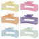 4 Inch Big Hair Claw Clips 6 Pcs Large Claw Clips for Thick Hair Square Hair Clips for Women Rectangle Hair Clips Nonslip Acrylic Banana Jaw Clips Hair Accessories for Girls -Ice Cream
