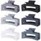 6 Pack Hair Clips, 3.5 Inch Medium Hair Claw Clips for Women and Girls - Grey