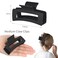 3.5 Inch Medium Hair Claw Clips 6 Pack Hair Clips for Women Square Claw Clips Rectangle Clips for Hair Banana Jaw Clips Hair Accessories for Girls -Black