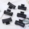 3.5 Inch Medium Hair Claw Clips 6 Pack Hair Clips for Women Square Claw Clips Rectangle Clips for Hair Banana Jaw Clips Hair Accessories for Girls -Black