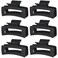 3.5 Inch Medium Hair Claw Clips 6 Pack Hair Clips for Women Square Claw Clips Rectangle Clips for Hair Banana Jaw Clips Hair Accessories for Girls -Black