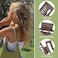 3.5 Inch Medium Hair Claw Clips 6 Pack Hair Clips for Women Square Claw Clips Rectangle Clips for Hair Banana Jaw Clips Hair Accessories for Girls -Brown Grey