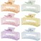 3.5 Inch Medium Hair Accessories - 6 Pack Square and Rectangle Banana Jaw Clips for Women and Girls - Ice Cream