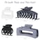 8 Pcs Large Claw Clips for Thick Hair, Medium Claw Clips, Small Clips for Thin Hair, Rectangle Square Butterfly Clips for Women - 4 Style Accessories (Grey)