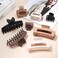 8 Pcs Large, Medium and Small Hair Accessories for Women and Girls - Thick and Thin Hair Clips in 4 Styles: Claw, Rectangle, Square, Butterfly (Brown)