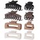 8 Pcs Large, Medium and Small Hair Accessories for Women and Girls - Thick and Thin Hair Clips in 4 Styles: Claw, Rectangle, Square, Butterfly (Brown)