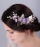 Sither Flower Hair Clip for Wedding Purple Hair Comb for Women Hair Accessories for Bride Hair Clip Headpiece for Wedding Party Prom Gift