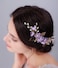 Sither Flower Hair Clip for Wedding Purple Hair Comb for Women Hair Accessories for Bride Hair Clip Headpiece for Wedding Party Prom Gift