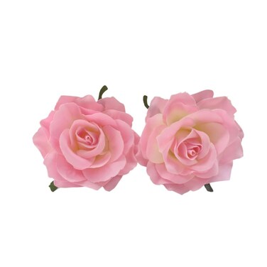 4" Rose Flower Hair Clip Hairpin, Rose Pin up Brooch Floral Clips, Pink Bride Flower Hair Accessories for Woman Party Wedding (2 Pack)