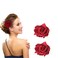 4" Rose Flower Hair Clip Hairpin, Rose Pin up Brooch Floral Clips, Red Bride Flower Hair Accessories for Woman Party Wedding (2 Pack)