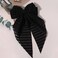 Black Bow Hair Clips for Women - Furling Pompoms Large Hair Bows Girl Metal Barrettes Long Tail Retro Hair Clips for Bows Hair Accessories 2pcs (Striped Black)