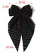 Black Bow Hair Clips for Women - Furling Pompoms Large Hair Bows Girl Metal Barrettes Long Tail Retro Hair Clips for Bows Hair Accessories 2pcs (Striped Black)