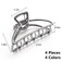 4 Pieces Metal Hair Claw Clips Set, 3 Inches Large Size Hair Catch Barrette Jaw Clamp Half Bun Hairpins for Women, Hair Accessories