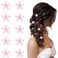 10 Pcs Mini Flower Hair Clips with Rhinestone, Cute Flower Hair Pins, Small Hair Clips for Fine Hair, Wedding Bridal Hair Accessories Barrettes Decorative for Women Girls(Light Pink)