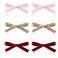 6 Pcs Small Hair Clips Set Cute Ribbon Hair Clips Barrettes for Women Girls Kids Perfect Hair Bow Clips for Teens (Pink,Burgundy,Brown)