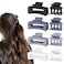 Medium Hair Clips for Women 8 Pcs Small Claw Clips for Thin and Thick Hair 2 Styles Clips for Hair Combination Rectangle Jaw Clips Hair Accessories for Women and Girls (Grey)