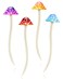 Taiyin Mushroom Print Hair Sticks - 4 Pcs Cute Chopsticks for Women and Girls, Bun Sticks for Long Hair (Multicolor)