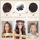 SOFEIYAN 2PCS Mini Claw Clip in Hair Bun Messy Cat Ears Hair Bun Extension Synthetic Donut Wig Accessory Updo Space Bun Hair Pieces for Women Girls, Darkest Brown &amp; Light Auburn Mixed
