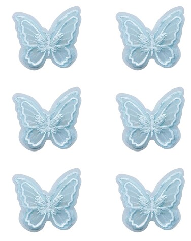 Sowaka 6 Pcs Lace Butterfly Hair Clips Soft Embroidery Flower Hair Decorative Hair Bow Pins for Women Girls Wedding Hair Accessories Halloween Christmas Party D&eacute;cor (Blue)