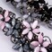 Elegant Hair Clips for Women and Girls Fashion Sparkly Glitter Rhinestones Hair Barrettes Flower Hairpin Hair Accessoires (Pink&amp;Dark Blue/Black&amp;Gray Flowers)