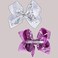 2PCS 5 Inches Sparkly Glitter Sequin Hair Bows Clips Hair Pins Silver Purple Hair Barrettes Headwear Hairpin Alligator Clips Bows for Girls Toddlers Kids Women