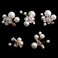 Small Pearl Alligator Hair Clips - Sparkly Rhinestone Butterfly Hair Accessories for Women or Bridal Girls in Wedding Prom Party, Set of 5 Pcs