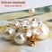 Small Pearl Alligator Hair Clips - Sparkly Rhinestone Butterfly Hair Accessories for Women or Bridal Girls in Wedding Prom Party, Set of 5 Pcs