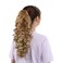 Jaw Claw Clip In Ponytail - Synthetic Fiber Ponytails Clips On Hair Extensions Curly Wavy Pony Tail Hairpieces for Women Girls (Blonde Mixed Brown Color)