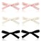 6pcs Cute Hair Clips, Solid Color Ribbon Bow Clips Kawaii Bowknot Barrettes Hair Accessories for Women Girls (Pink, White, Black)
