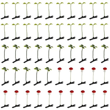 50pcs, Bean Sprout Hair Clips, Four-Leave Clover, Mushroom, Funny Plant Hair Clips, Cute Headwear, Hair Accessories for Kids, Girls, Women, Home School Party Supplies