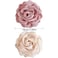 2Pcs Hawaiian Chiffon Pink Apricot Floral Fabric Silk Rose Tulle Blossom Hair Clips and Claw Clips, Summer Hair Accessories