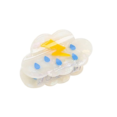 Funny Thundery Cloud Hair Clip,Acetate Hair Clip,Small Claw Clip for Women, 1 Count (Pack of 1)