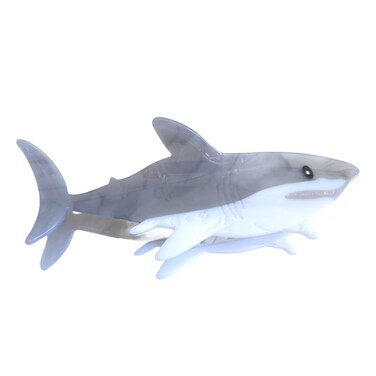 Novelty Big White Shark Hair Clip,Acetate Hair Clip,Big Claw Clip for Women,Grey, 1 Count (Pack of 1)