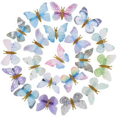 20 Pieces Glitter Butterfly Hair Clips Blue Purple Series Butterfly Hair Clips for Teens Women Hair Accessories