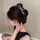 Large Hair Clips for Thick and Thin Hair Metal Sliver Bow Hair Claw Clips with White Pearls Design Elegant French Hairpins Jaw Clips Strong Hold Hair Accessories for Women Girls Daily Wedding Wear
