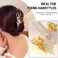 Elf Hair Clips Simple Rhinestone Hair Claw Clips Metal Gold Large Crab Clips Hairpins Elegant Hair Accessories for Women Shiny Trendy Shark Hair Clamp Clips for Thin/Thick Hair 1Pcs