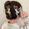 Elf Hair Clips Simple Rhinestone Hair Claw Clips Metal Gold Large Crab Clips Hairpins Elegant Hair Accessories for Women Shiny Trendy Shark Hair Clamp Clips for Thin/Thick Hair 1Pcs