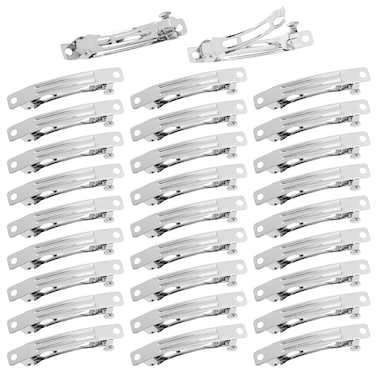 Framendino 100 Pack French Barrette and Alligator Hair Clips - Blank Iron Rectangle Clips for DIY Bow Craft