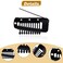 8pcs Hair Clip with Safety Pin, Clip in Hair Extensions Comb Teeth to Secure Wig no Sew Snap Hair Clips for Woman Girls Wig Headscarf Hijab &amp; Tikka (Black, Stainless Steel, 8 Count)