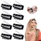 8pcs Hair Clip with Safety Pin, Clip in Hair Extensions Comb Teeth to Secure Wig no Sew Snap Hair Clips for Woman Girls Wig Headscarf Hijab &amp; Tikka (Black, Stainless Steel, 8 Count)