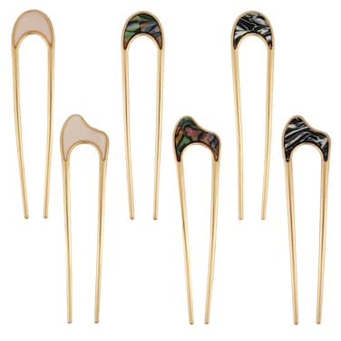 6pcs U Hair Pins, Metal French Hair Pin for Buns U Hair Buns Sticks Arc Updo Chignon Pins Hair Styling Tool Accessories for Women Girls